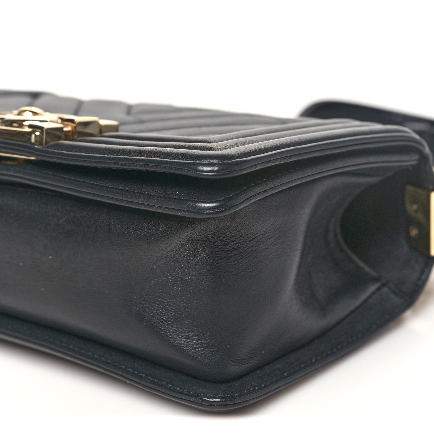 Chanel Calfskin Chevron Quilted Small Boy Flap Black 10 of 10