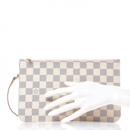 Louis Vuitton Damier Azur Neverfull MM GM Pochette Rose Ballerine 2 of 8
