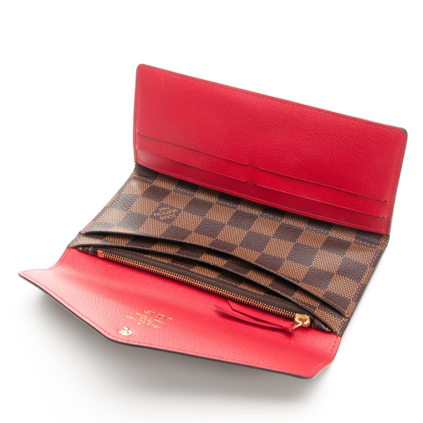 Damier Ebene Josephine Wallet Red