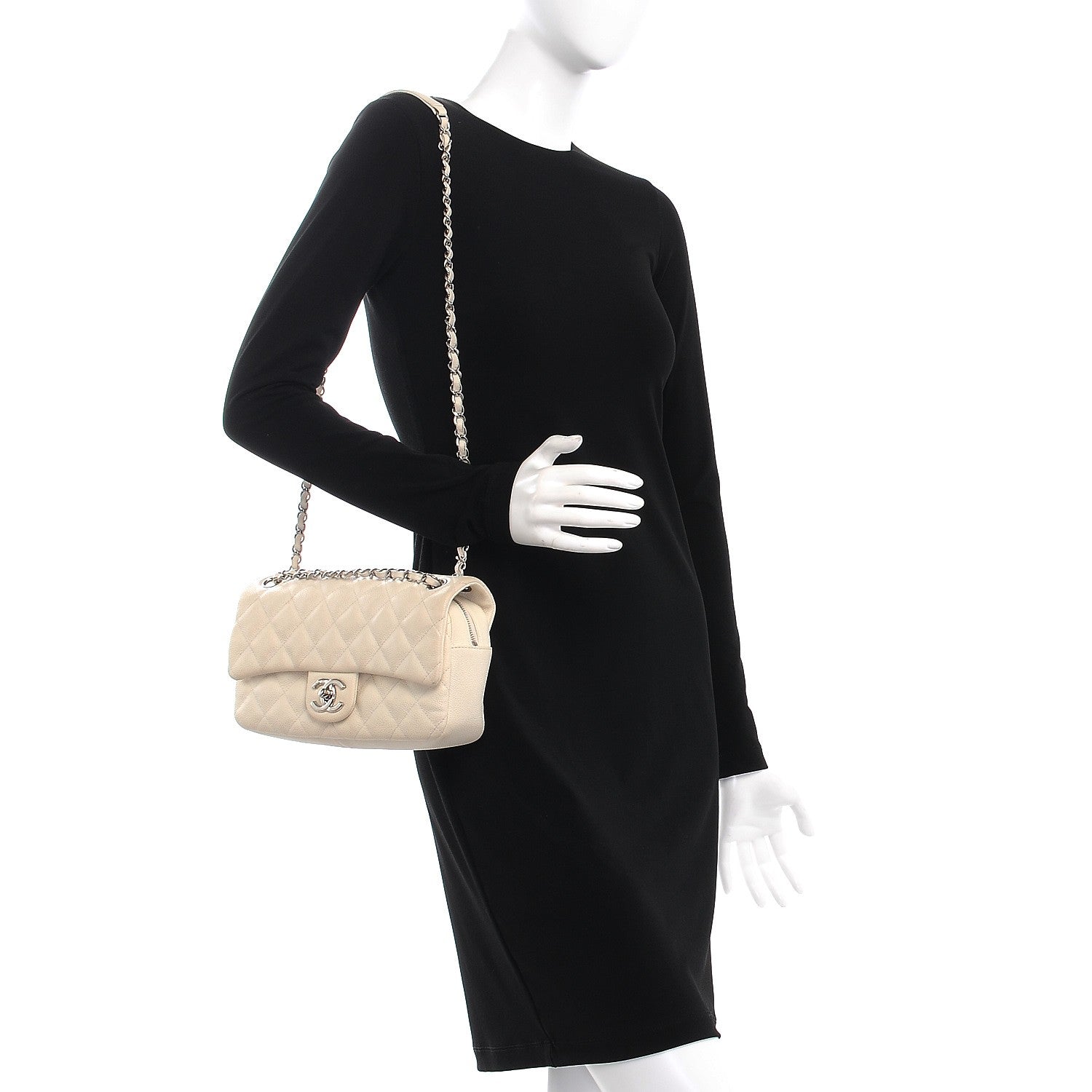 Chanel Caviar Medium Easy Flap Ivory 2 of 13
