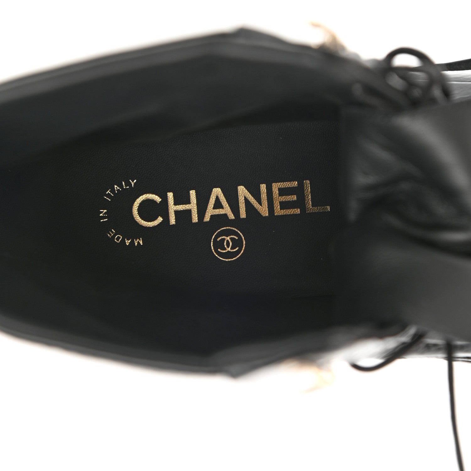 Chanel Shiny Goatskin Cap Toe Combat Boots 41 Black Dark Grey 7 of 10