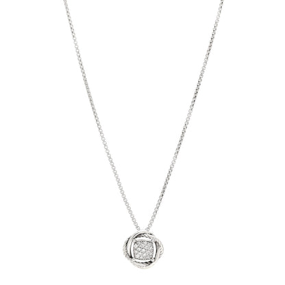 David Yurman Sterling Silver Diamond 7mm Infinity Pendant Necklace 1 of 4