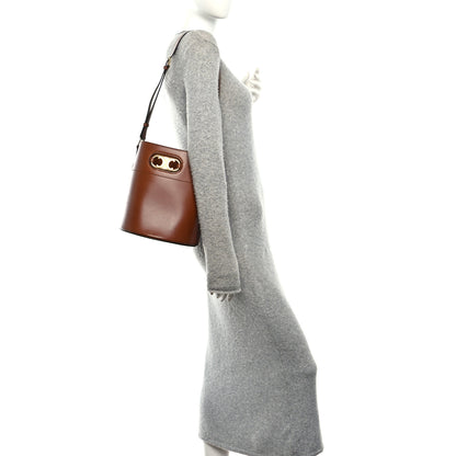 Celine Satinated Calfskin Maillon Triomphe Bucket Bag Tan 2 of 10