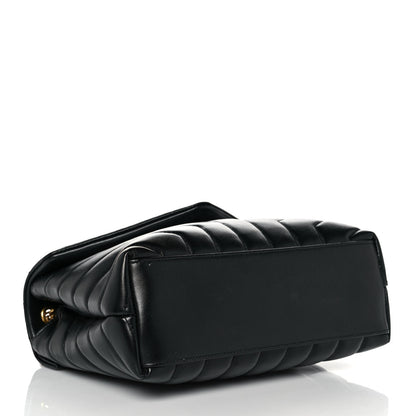 Saint Laurent Calfskin Y Quilted Monogram Small Loulou Chain Satchel Black 4 of 9