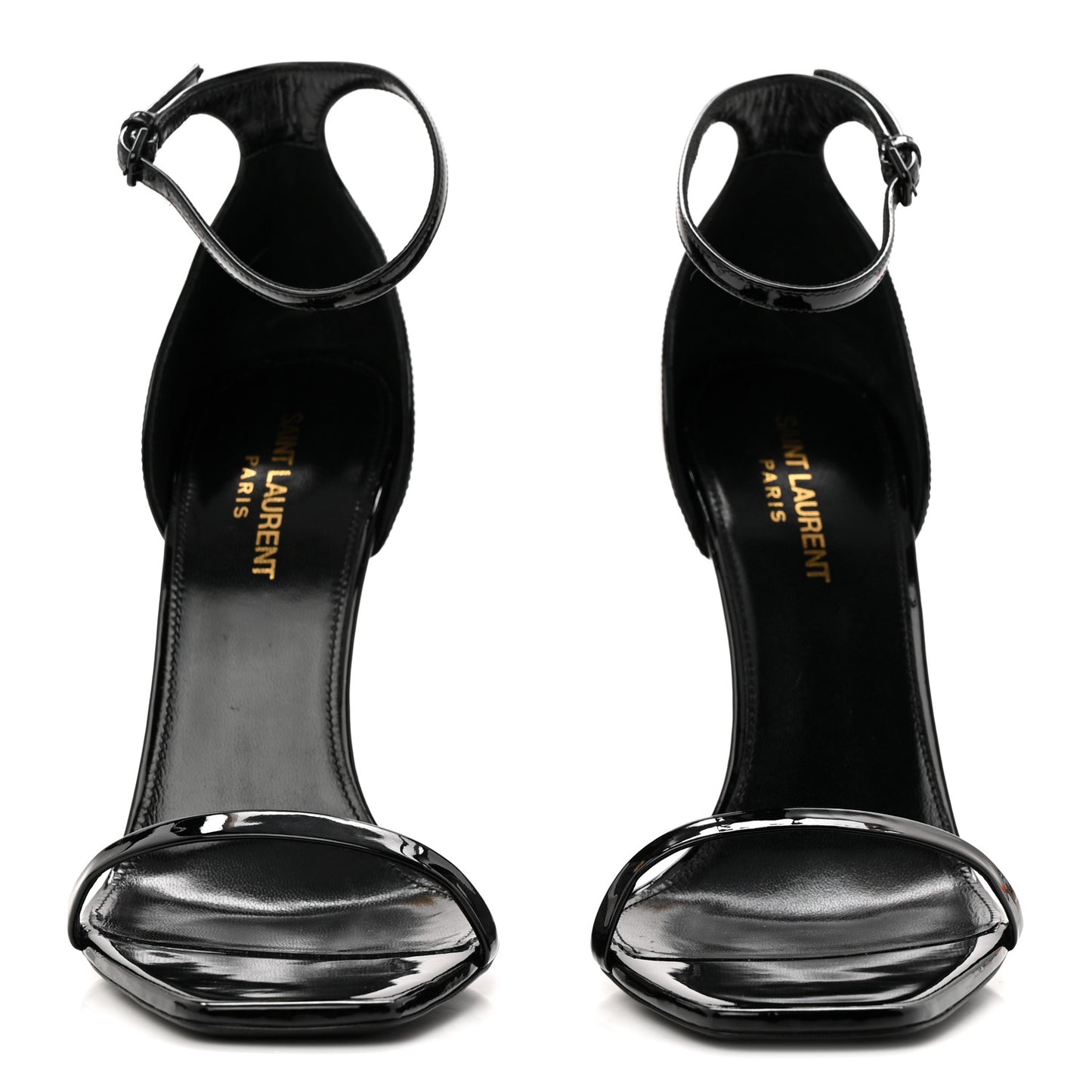 Patent Calfskin Opyum 110 Sandals 40 Black Gold