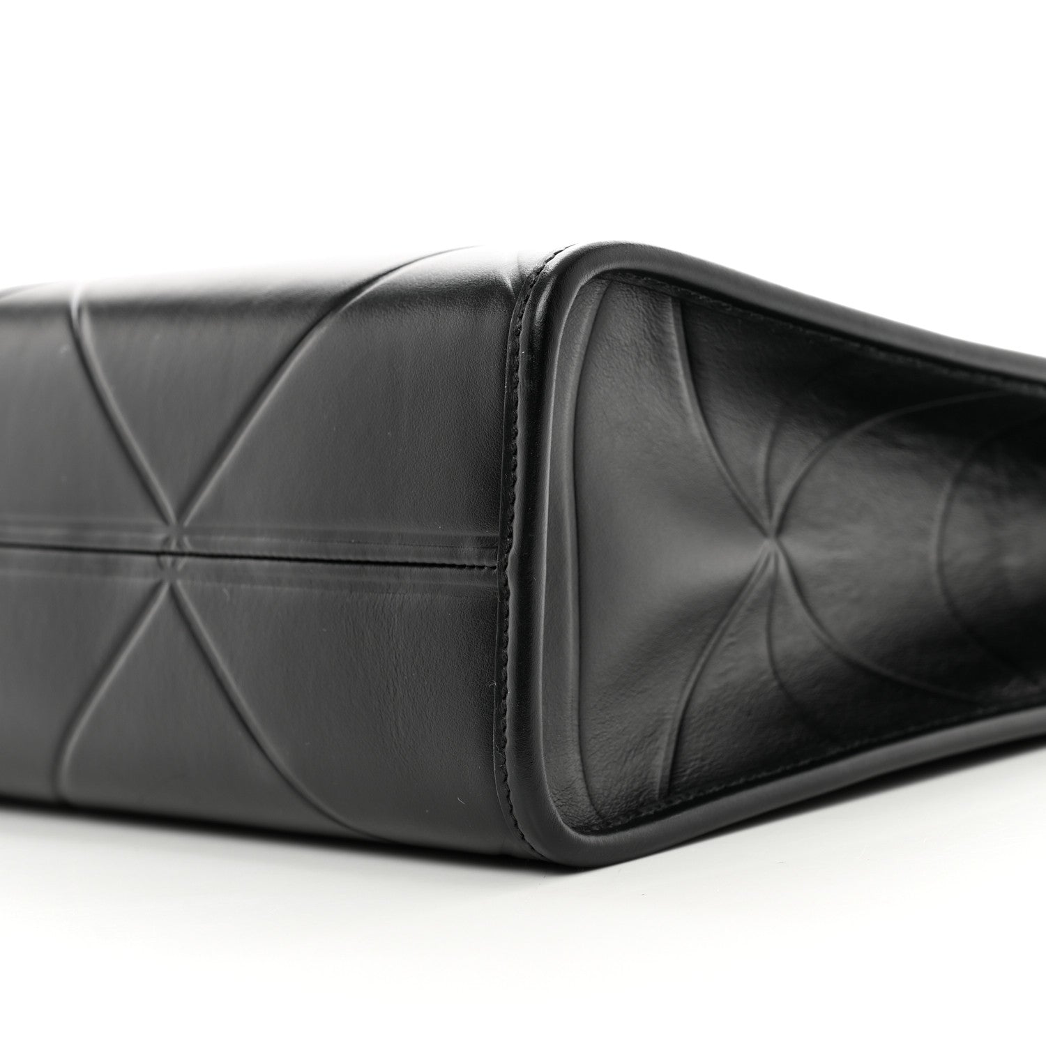 Prada Soft Calfskin Triangolo Symbole Embossed Medium Tote Black 9 of 9