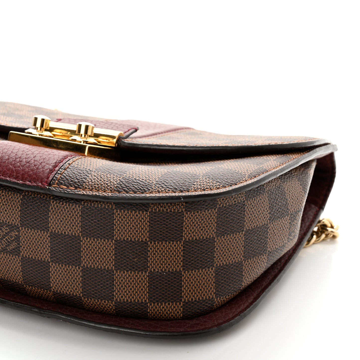 Damier Ebene Cuir Taurillon Wight Bordeaux