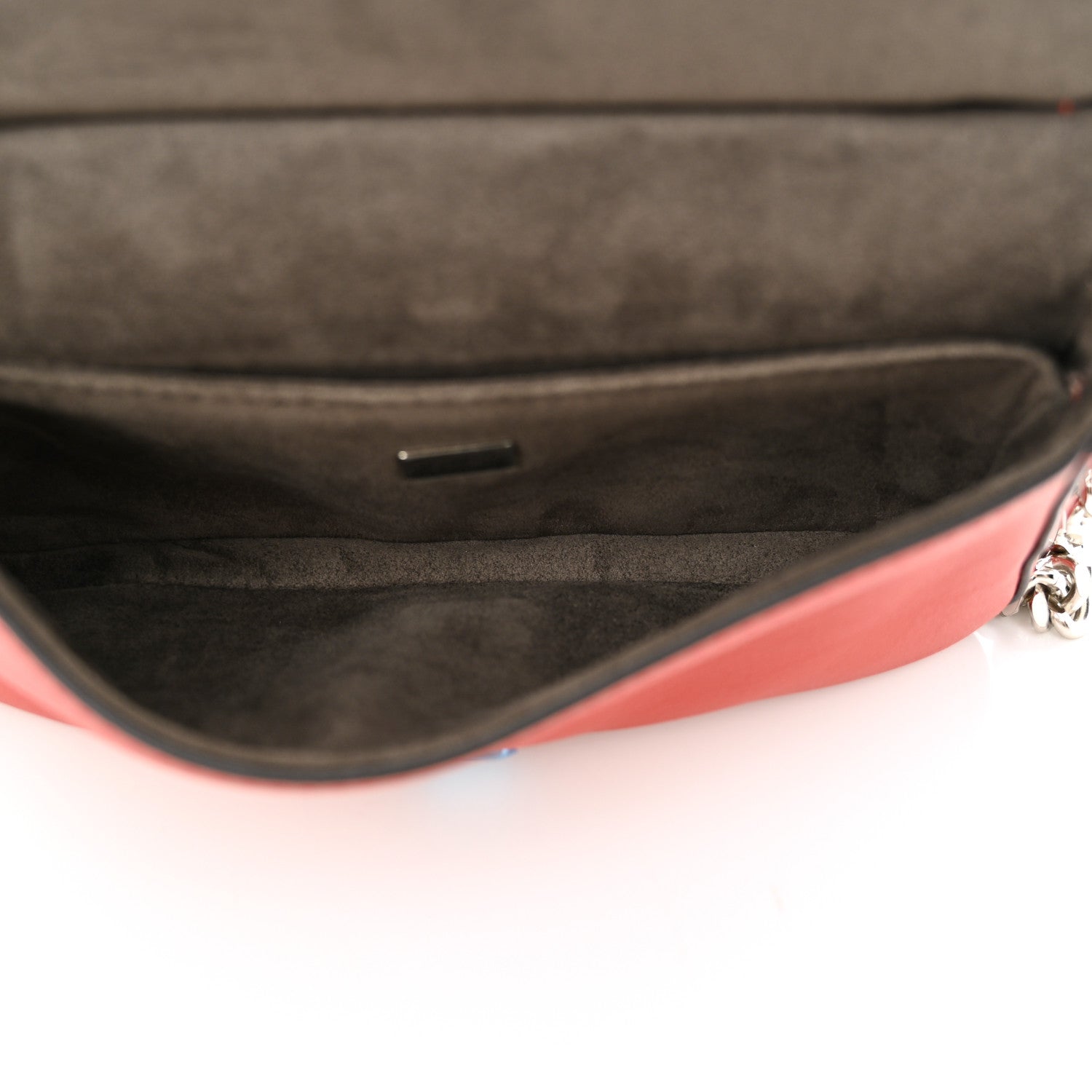 Fendi Vitello Dolce Flowerland Bi-Color Studded Micro Double Baguette Bloody Mary Carbone 6 of 12