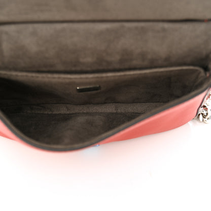 Fendi Vitello Dolce Flowerland Bi-Color Studded Micro Double Baguette Bloody Mary Carbone 6 of 12
