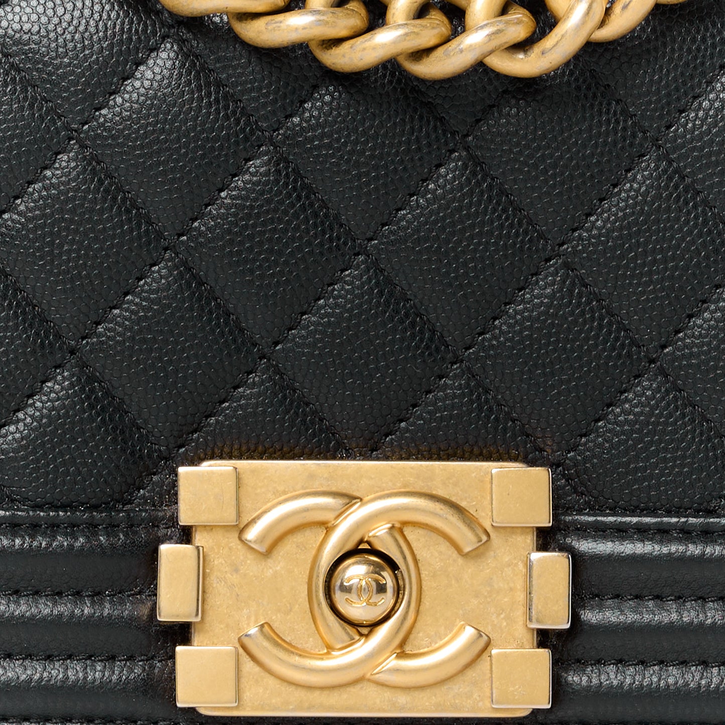 Caviar Quilted Small Boy Flap Black