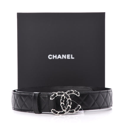 Chanel Lambskin Quilted CC Chain Belt 80 32 Black 7 of 7