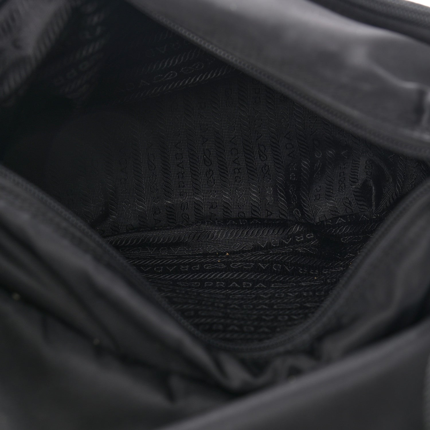 Prada Tessuto Nylon Saffiano Messenger Bag Black 5 of 14