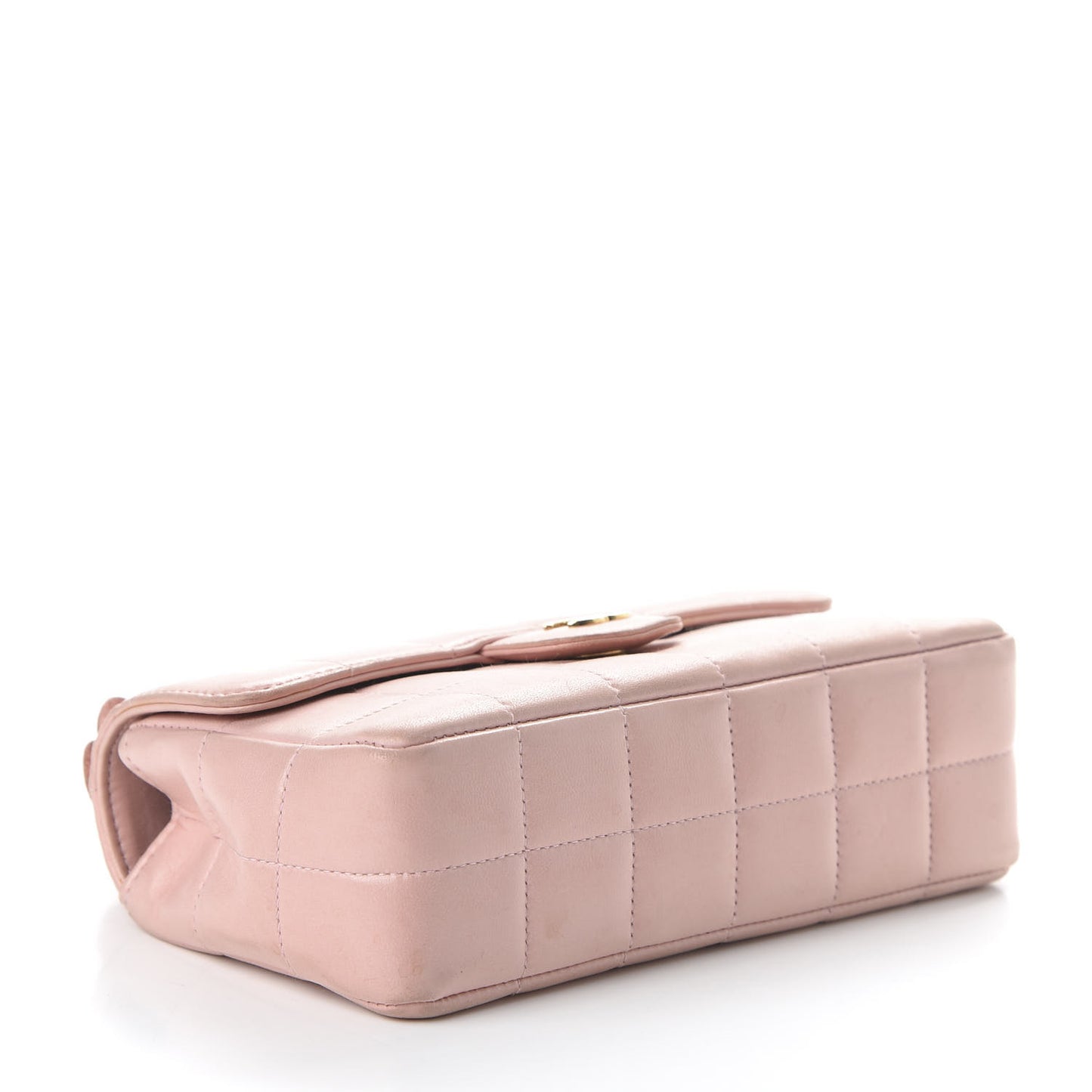 Lambskin Quilted Mini Chocolate Bar Camellia Flap Pink