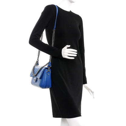 Chanel Calfskin Quilted Large Rock My Shoulder Flap Blue 2 of 8