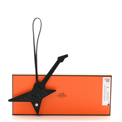 Hermes Tadelakt Shiny Alligator Chevre Mysore Swift Touch Rock Bag Charm Black 5 of 5
