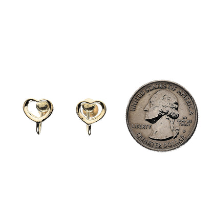 Tiffany 18K Yellow Gold Open Heart Screw Back Earrings 2 of 5