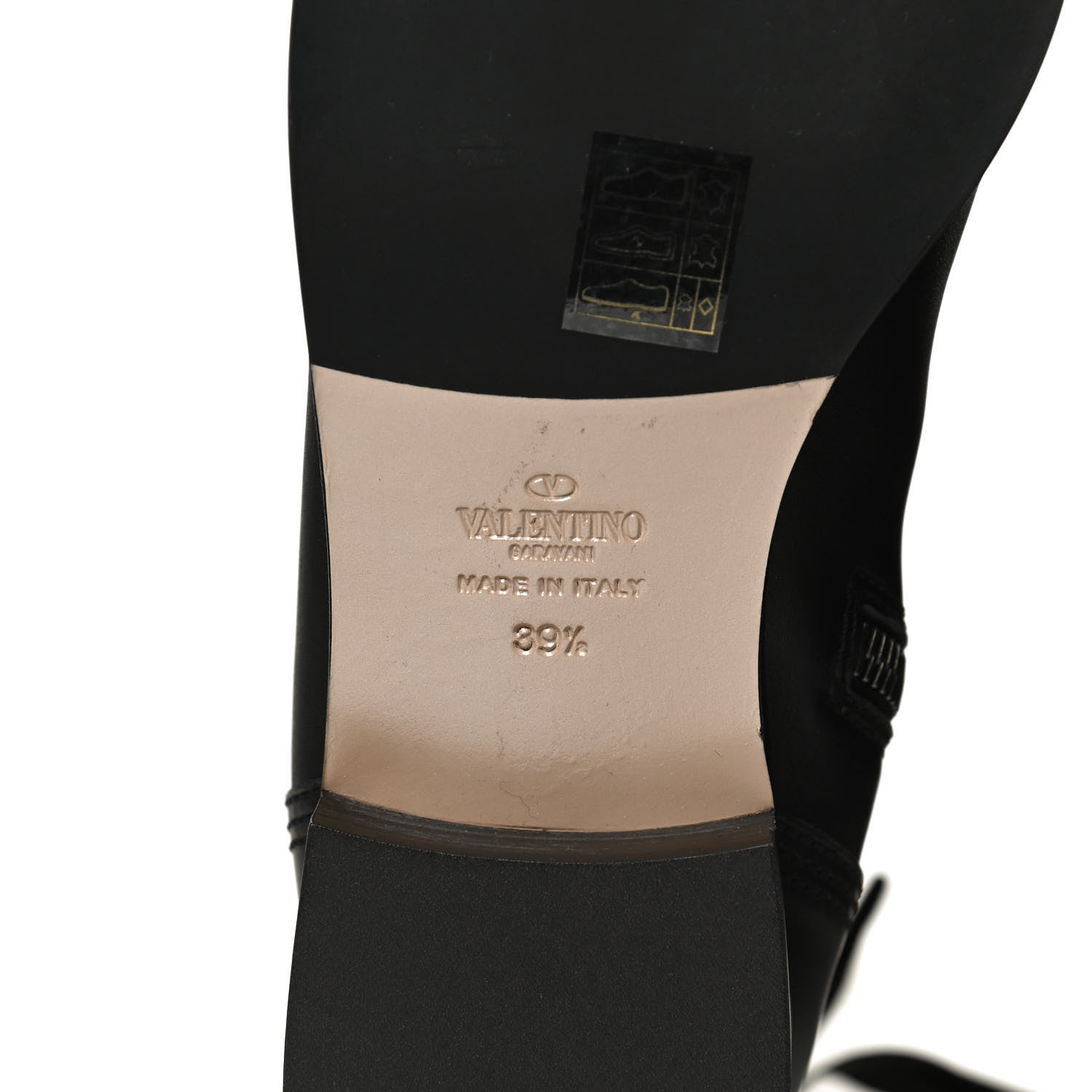 Valentino Garavani Calfskin Bow Lace Up Back Knee High Tall Boots 39.5 Black 8 of 12