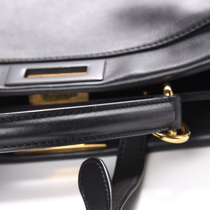 Fendi Vitello Seta Shiny Nappa Medium Peekaboo Iconic Satchel Black 12 of 22