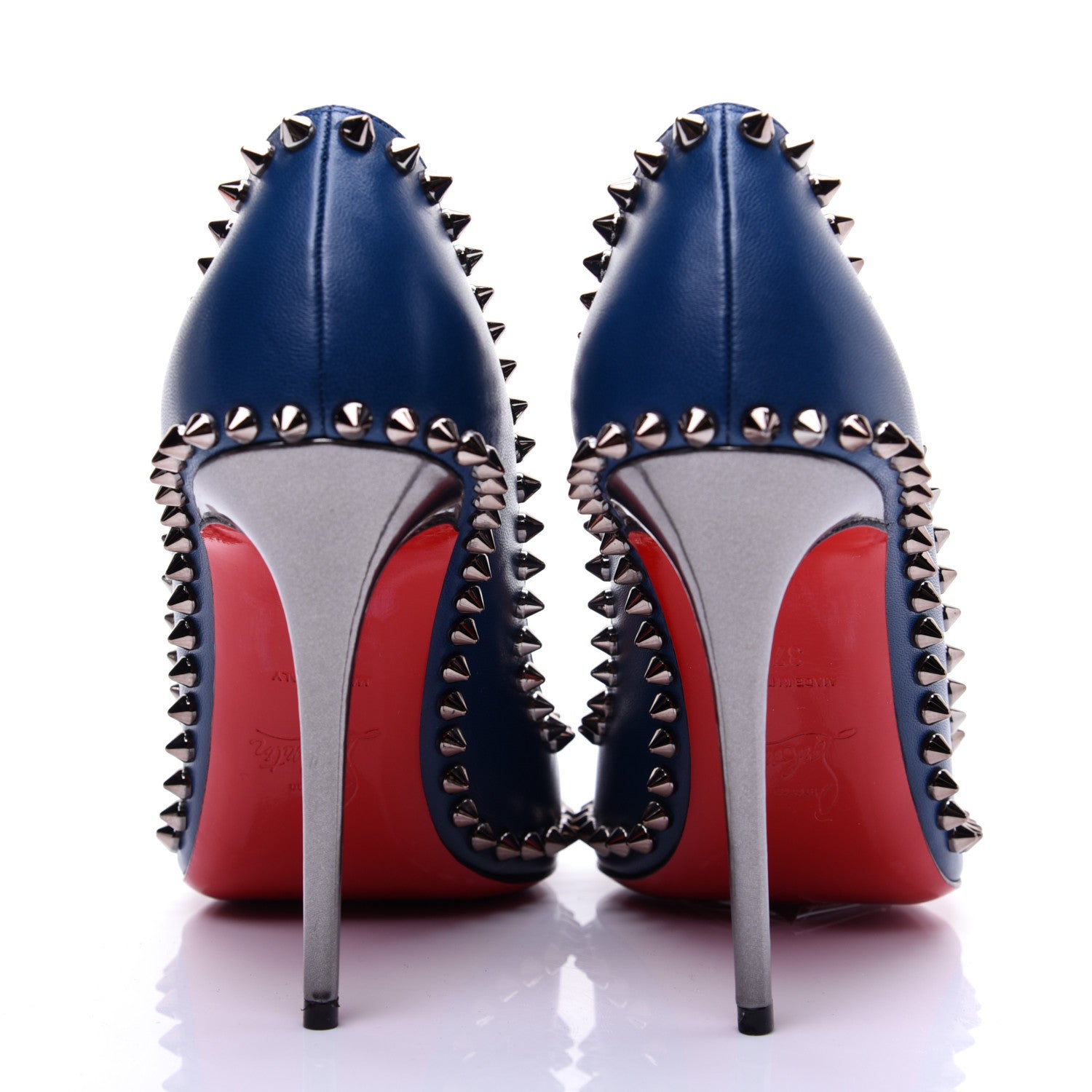 Christian Louboutin Kid Specchio Dorispiky 100 Pumps 37 Dark Gun 4 of 13