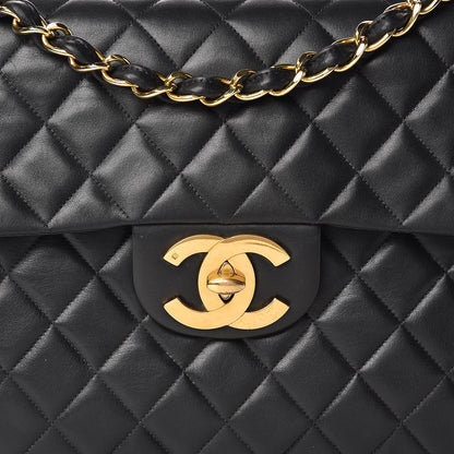 Chanel Lambskin Quilted XL Jumbo Single Flap Black 9 of 25