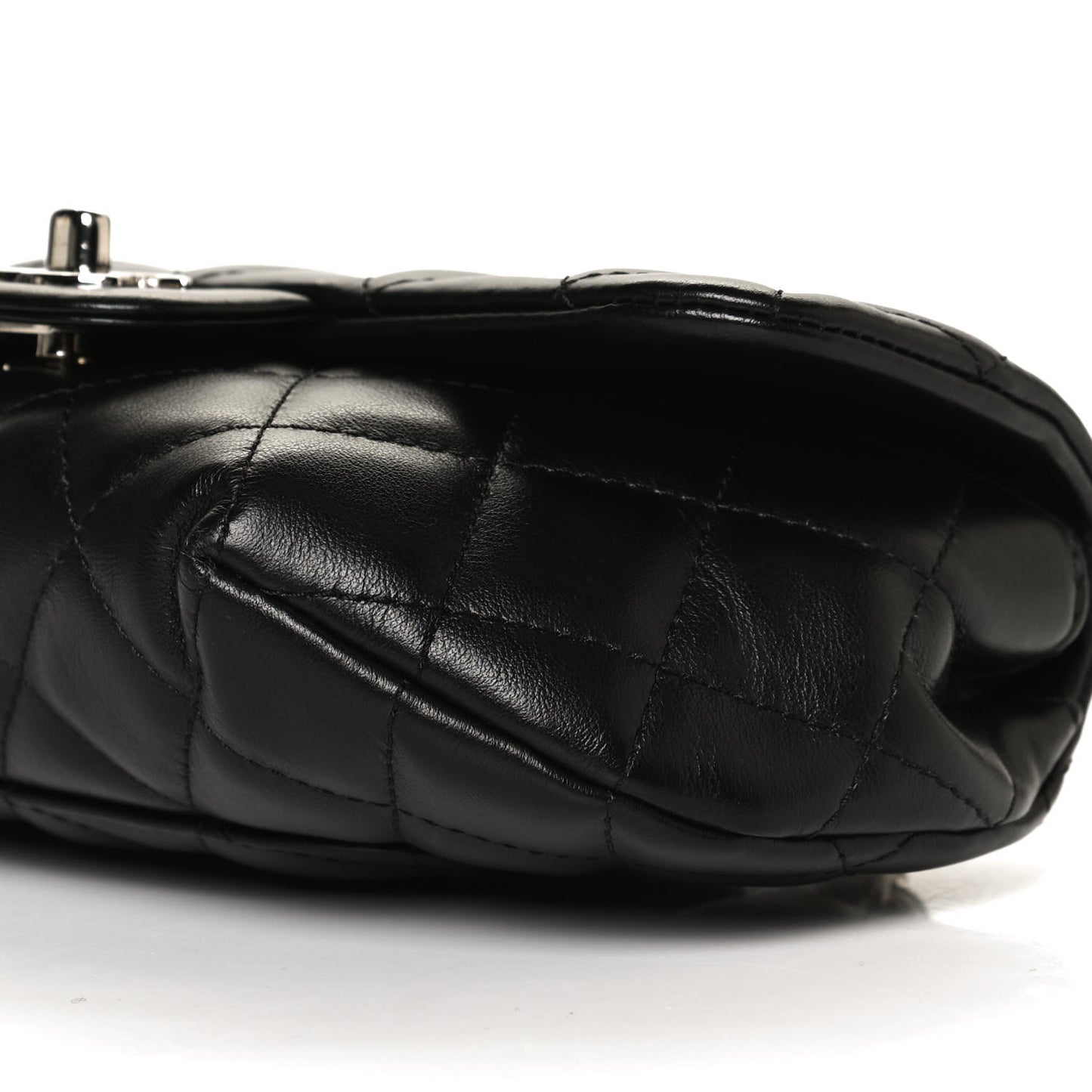 Calfskin Quilted CC Uniform Flap Belt Bag Black