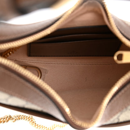 Gucci GG Supreme Monogram Azalea Calfskin Mini Retro Interlocking G Half Moon Bag Beige Ebony Brown Sugar 4 of 7