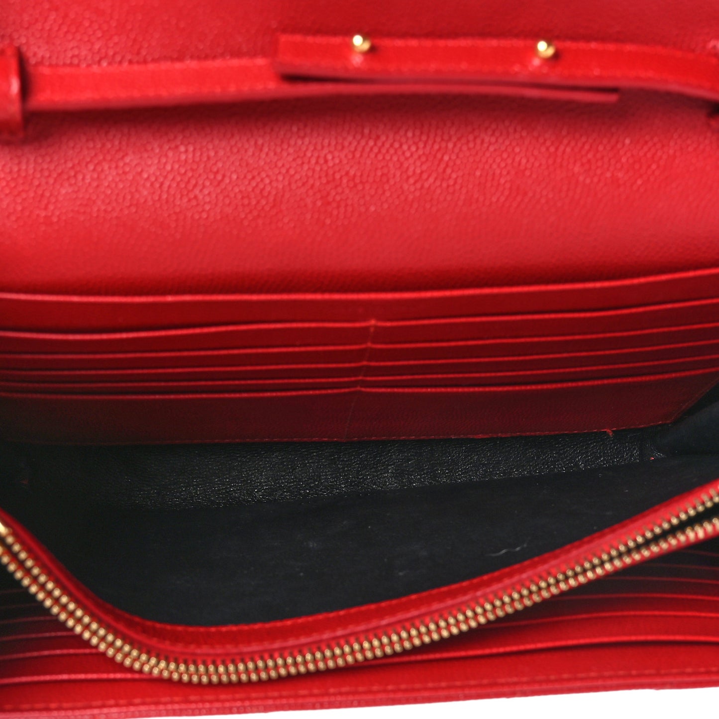 Grain De Poudre Matelasse Chevron Monogram Chain Wallet New Red