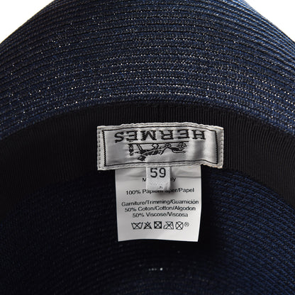 Hermes Straw Grosgrain Hat 59 5 of 7