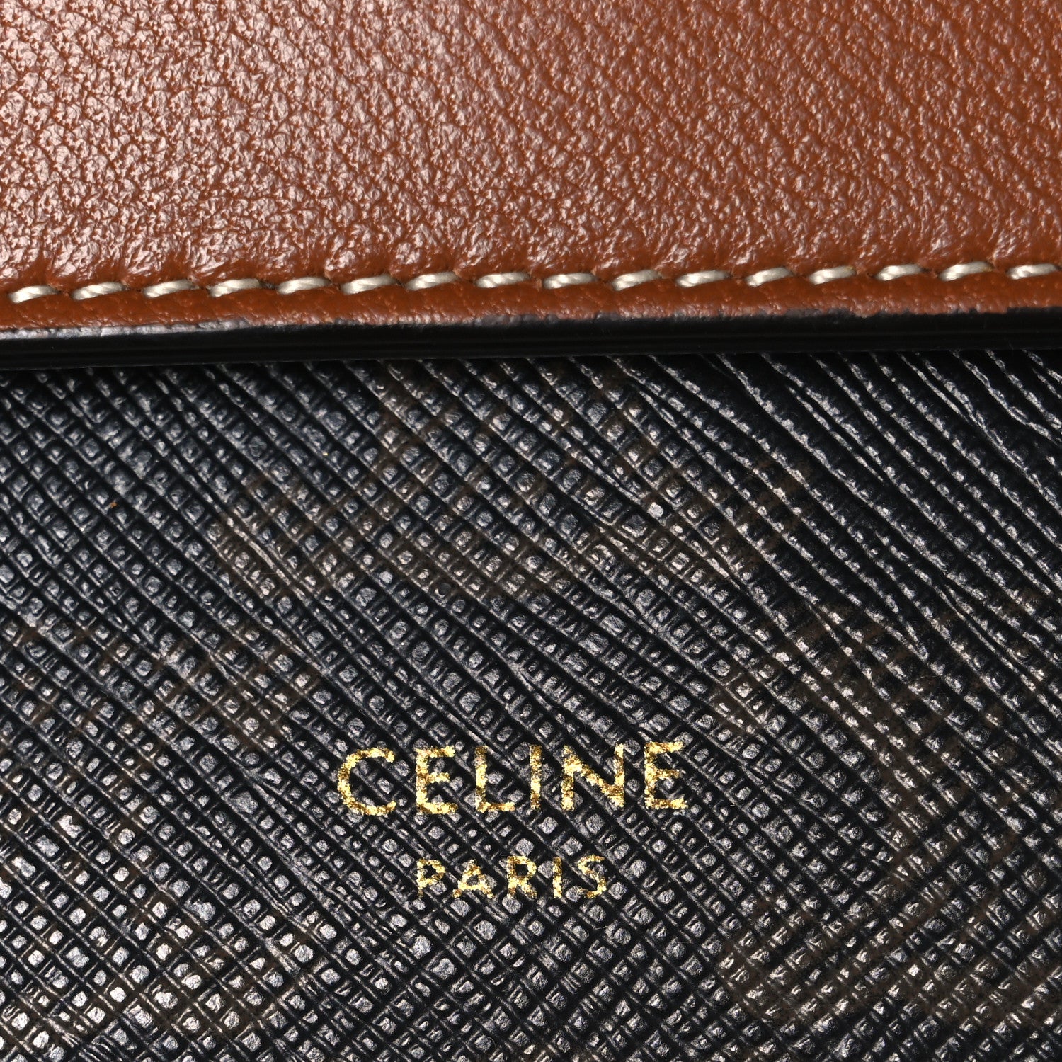 Celine Triomphe Canvas Lambskin Wallet On Strap Tan Tan 6 of 11