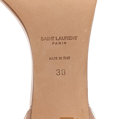 Saint Laurent Patent Calfskin Amber 105 Ankle Strap Sandals 38 Beige 8 of 9