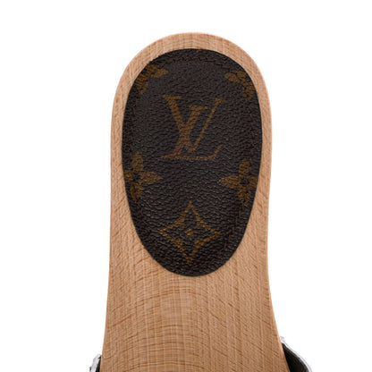 Louis Vuitton Calfskin Monogram Cottage Mules 37 Black 7 of 9