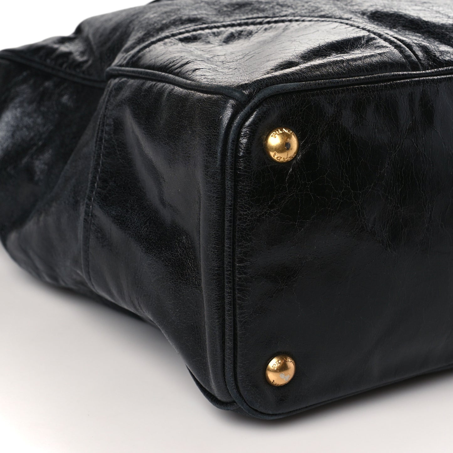Vitello Shine Top Handle Bag Black