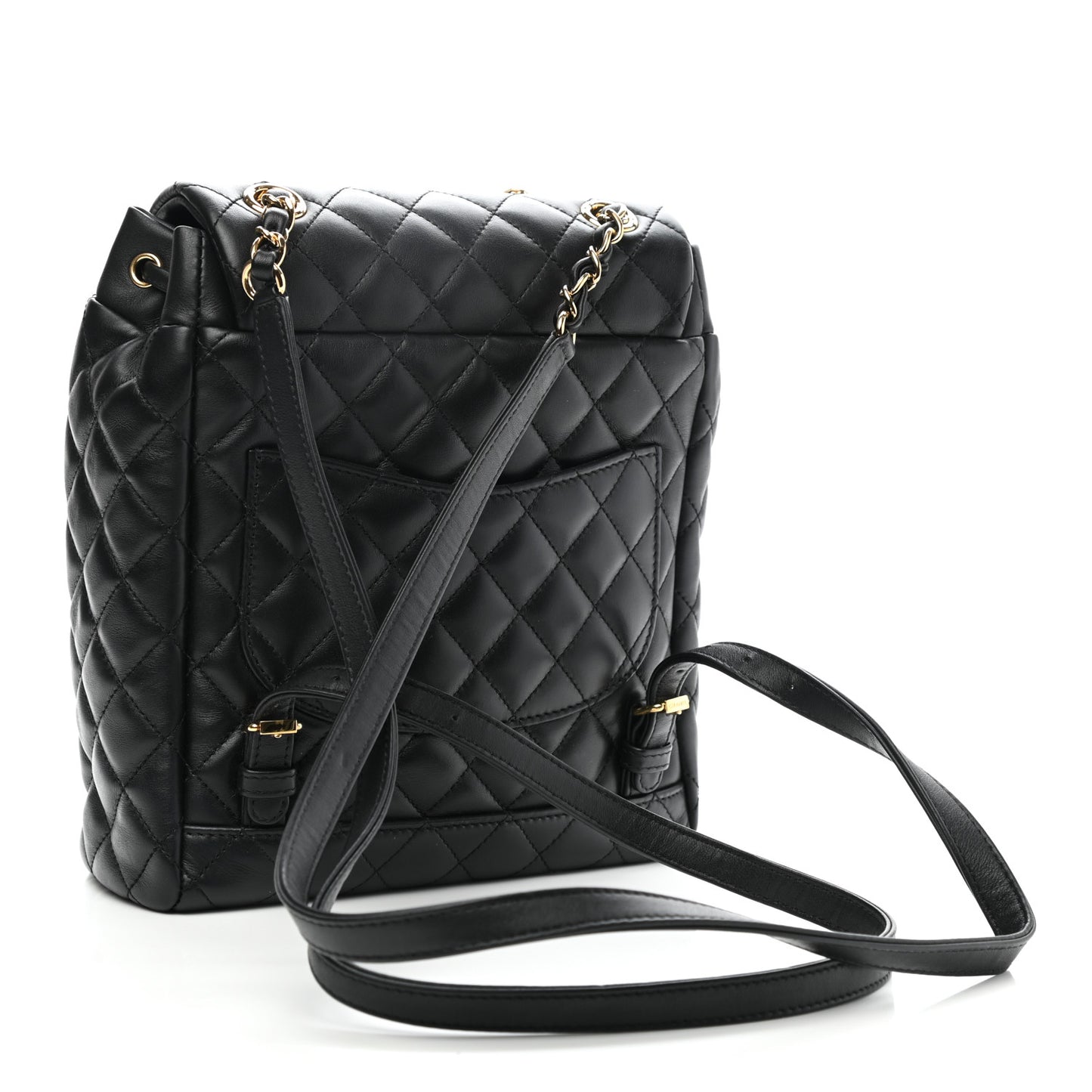 Lambskin Quilted Small Urban Spirit Backpack Black