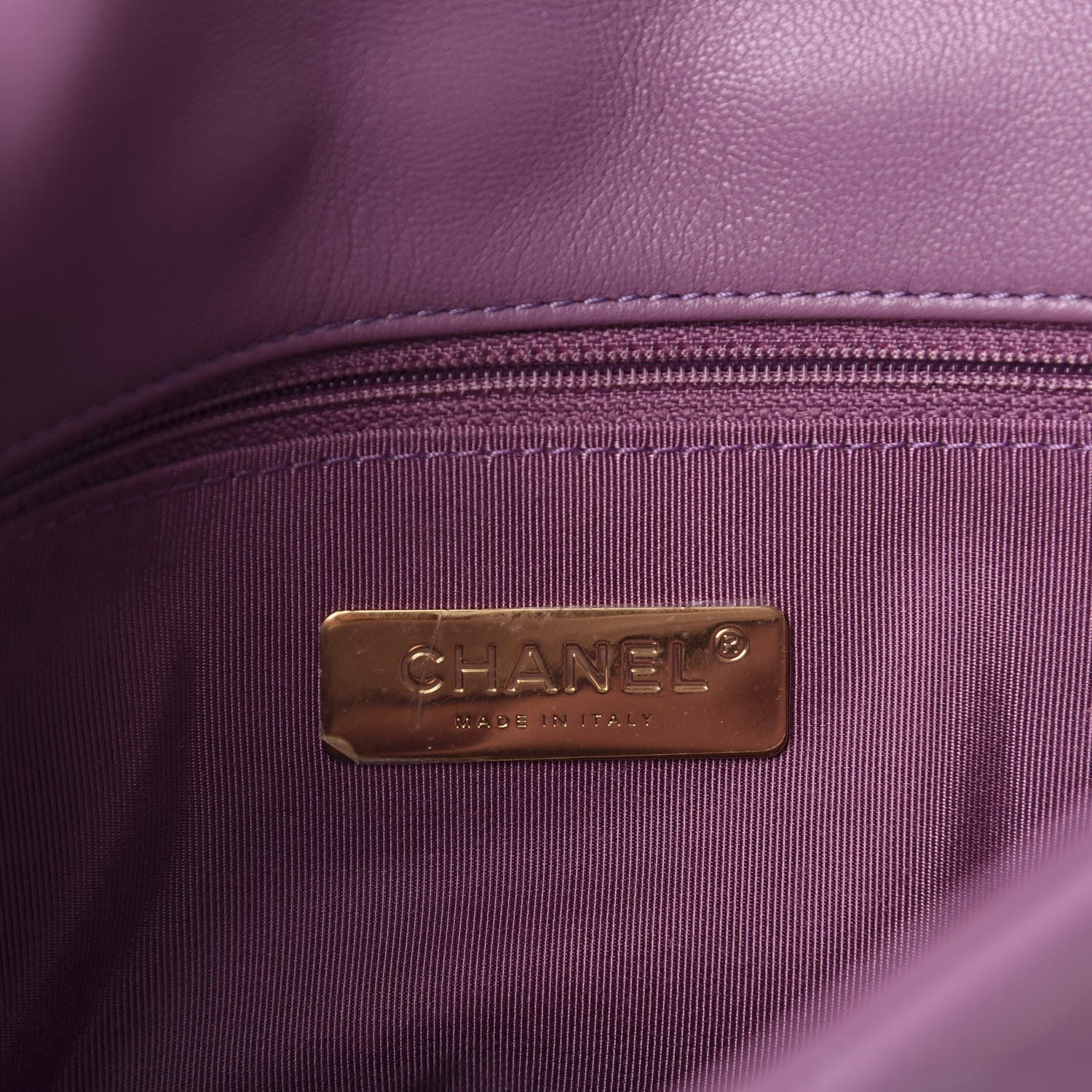 Chanel Goatskin Quilted Medium Chanel 19 Flap Violet Purple 8 of 10