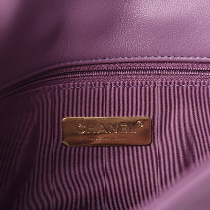 Chanel Goatskin Quilted Medium Chanel 19 Flap Violet Purple 8 of 10