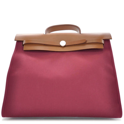 Hermes Toile Herbag Zip MM Rubis 1 of 9