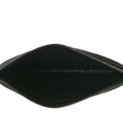 Saint Laurent Grain De Poudre Matelasse Chevron Monogram Credit Card Case Black 5 of 7