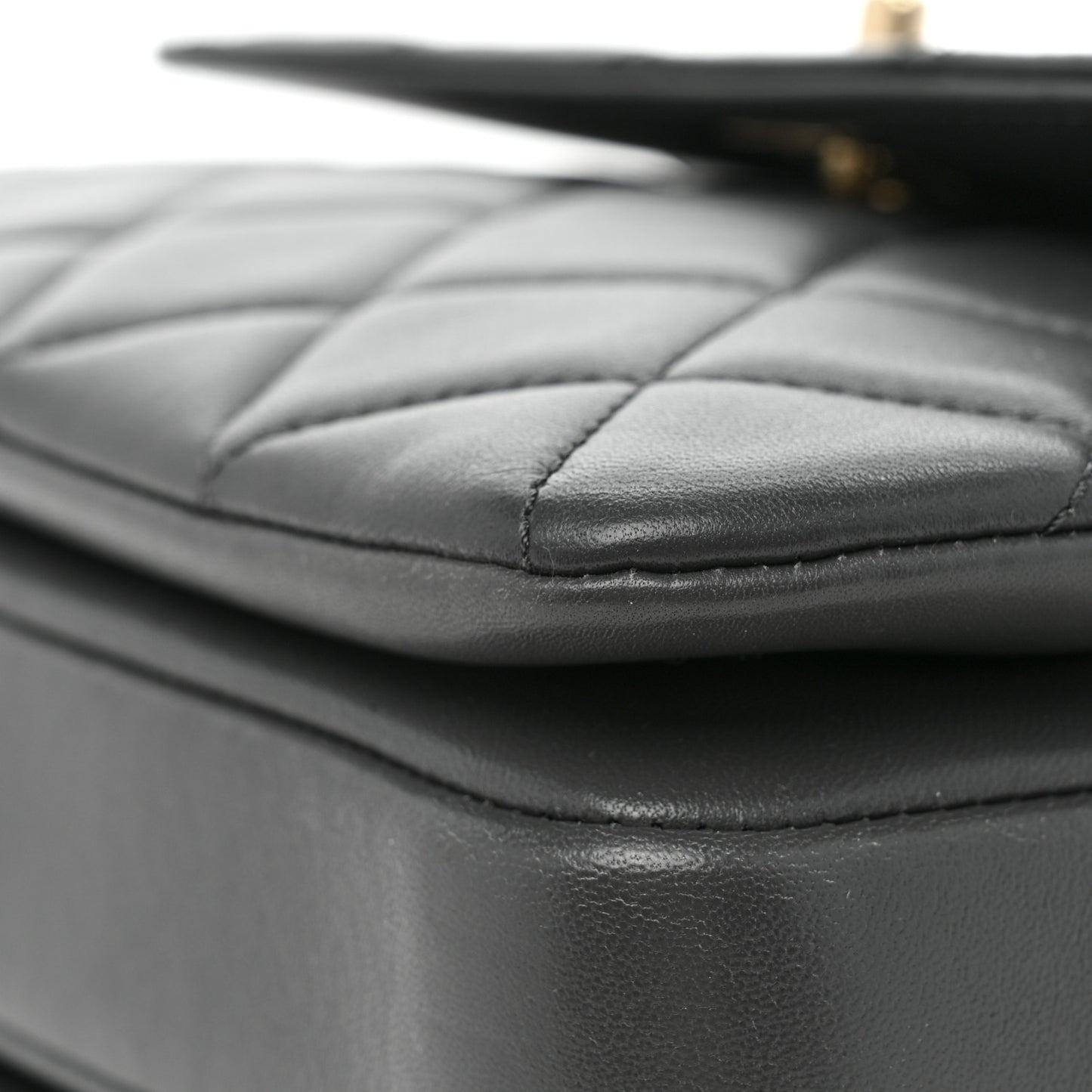 Lambskin Quilted Small Trendy CC Dual Handle Flap Bag Dark Grey