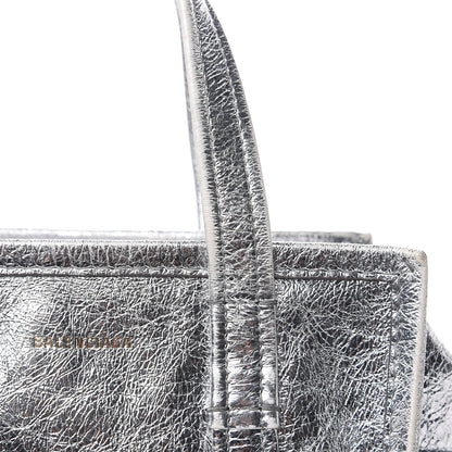 Balenciaga Metallic Calfskin S Bazar Shopper Tote Silver Hardware 10 of 16