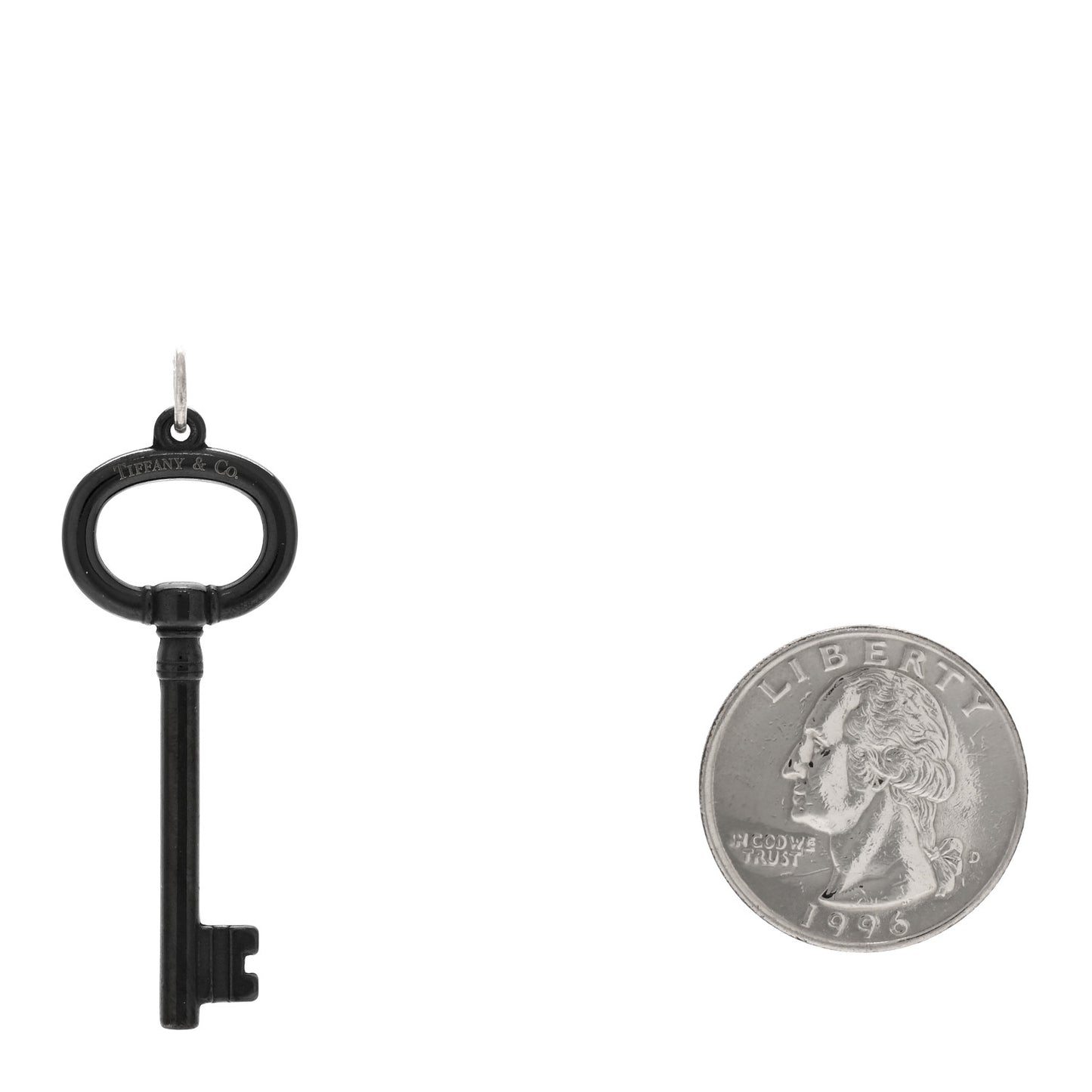 Black Titanium Oval Key Pendant