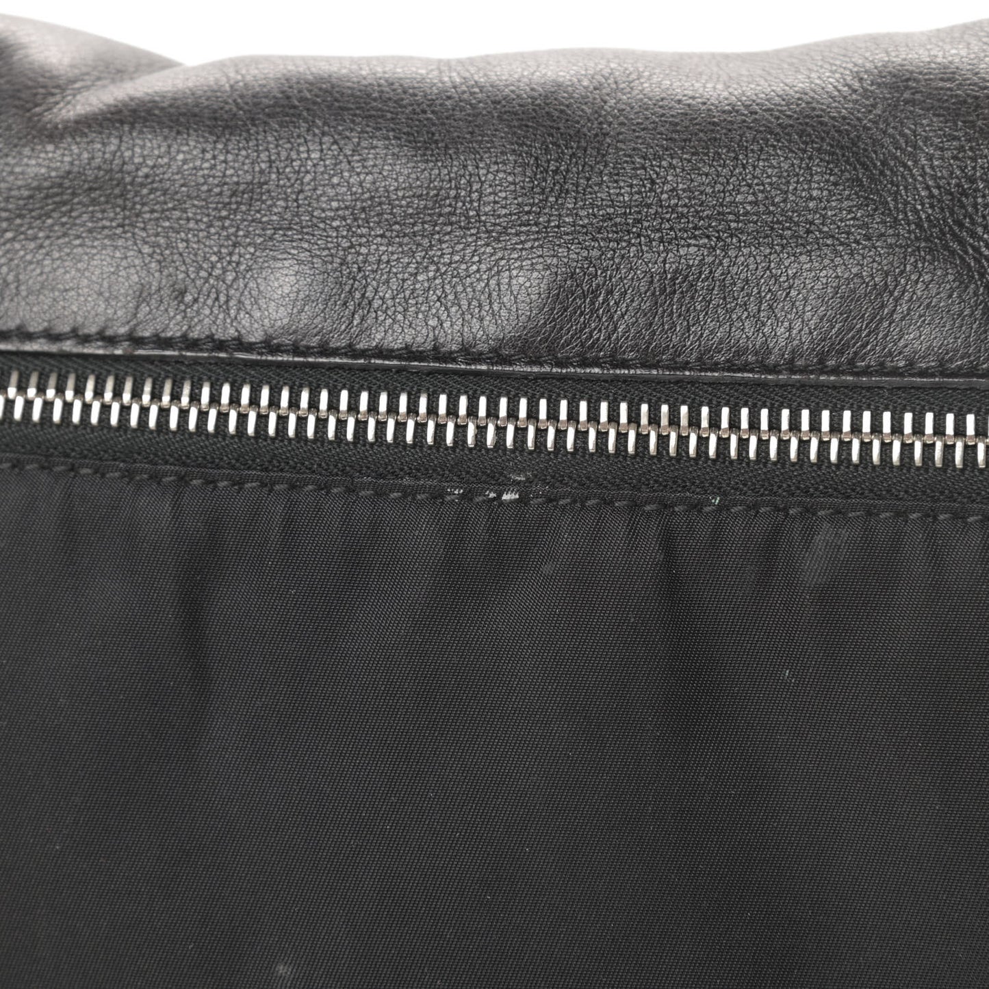 Soft Calfskin Tessuto Nylon Shoulder Bag Black