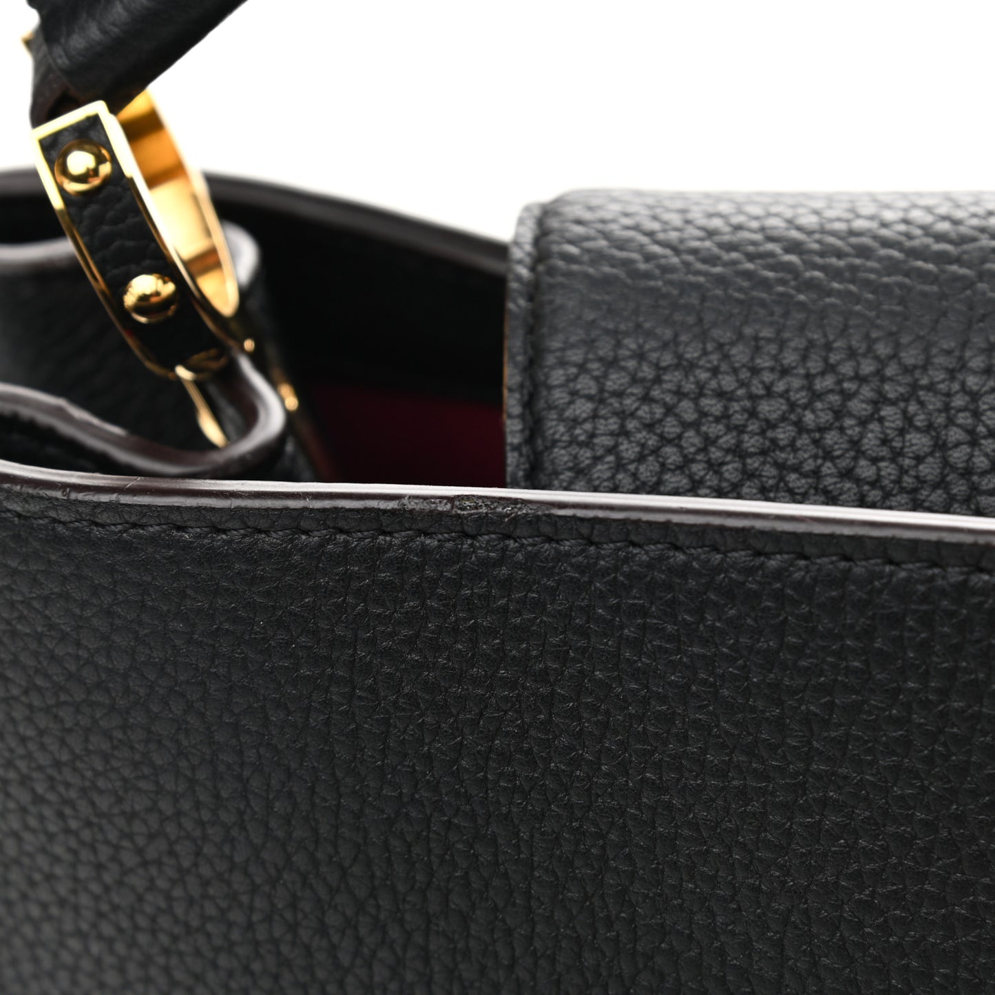 Taurillon Capucines MM Black Fuchsia