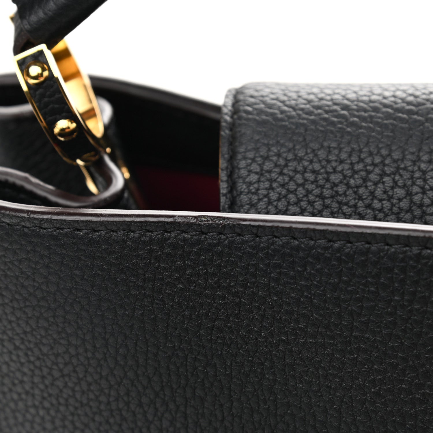 Louis Vuitton Taurillon Capucines MM Black Fuchsia 9 of 12