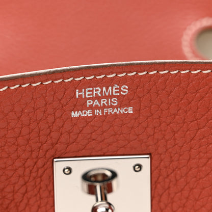 Hermes Taurillon Clemence Eclat Birkin 30 Sanguine White 6 of 14