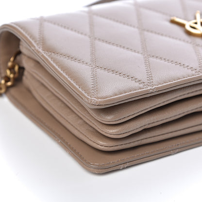 Saint Laurent Lambskin Diamond Quilted Angie Chain Bag Dusty Grey 9 of 10