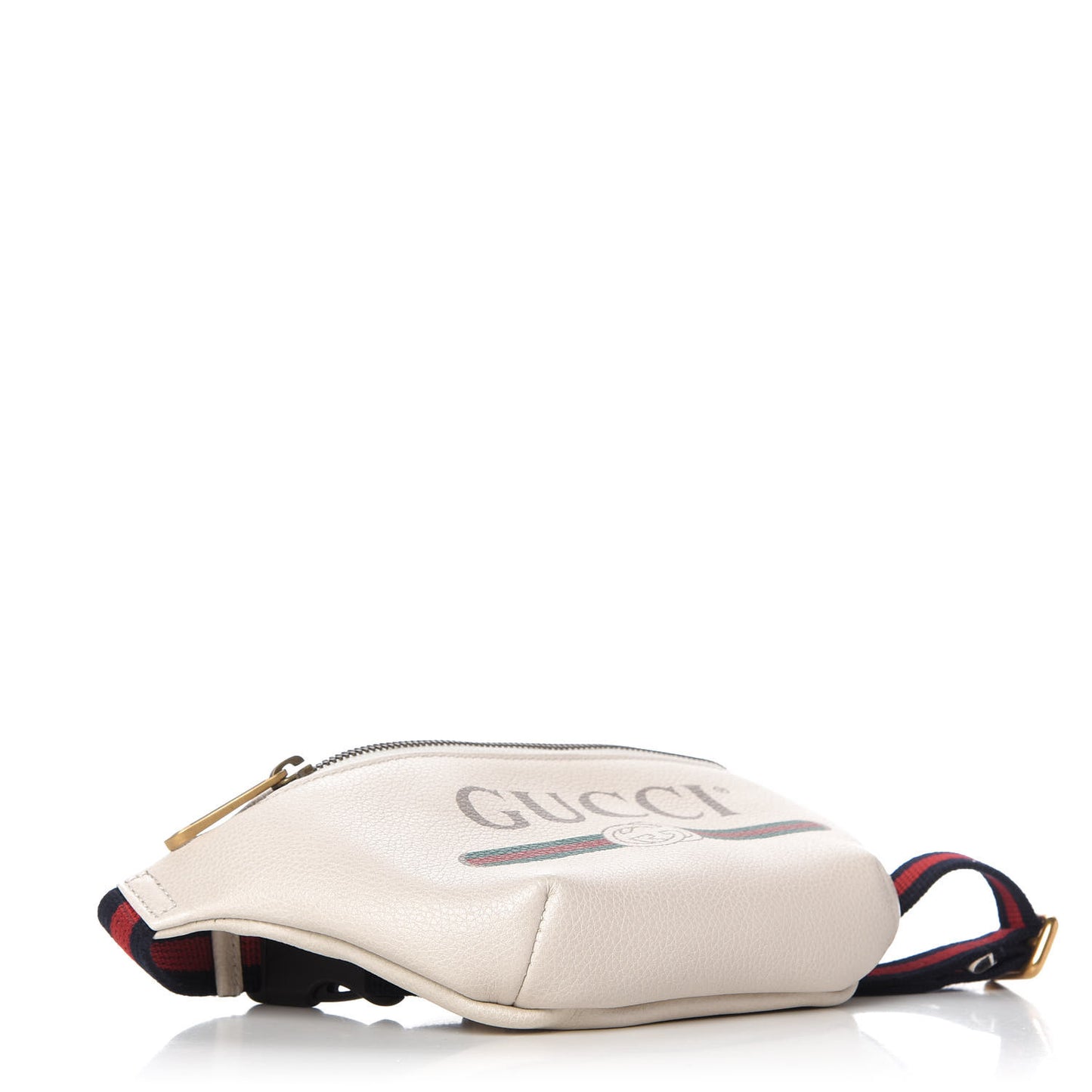 Grained Calfskin Small Logo Belt Bag White