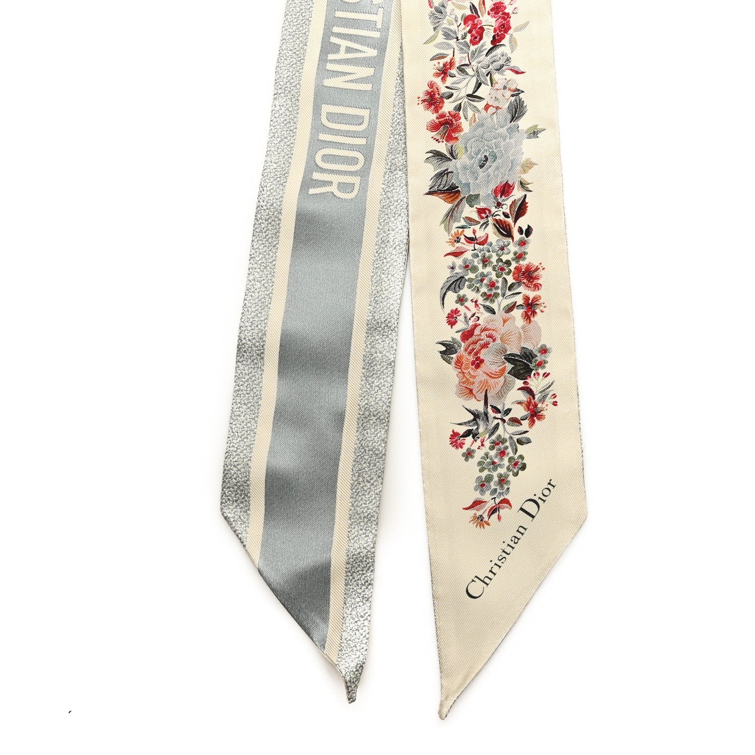 Christian Dior Silk Dior Jardin d'Hiver Mitzah Scarf Mitzah Scarf White Multicolor 2 of 3