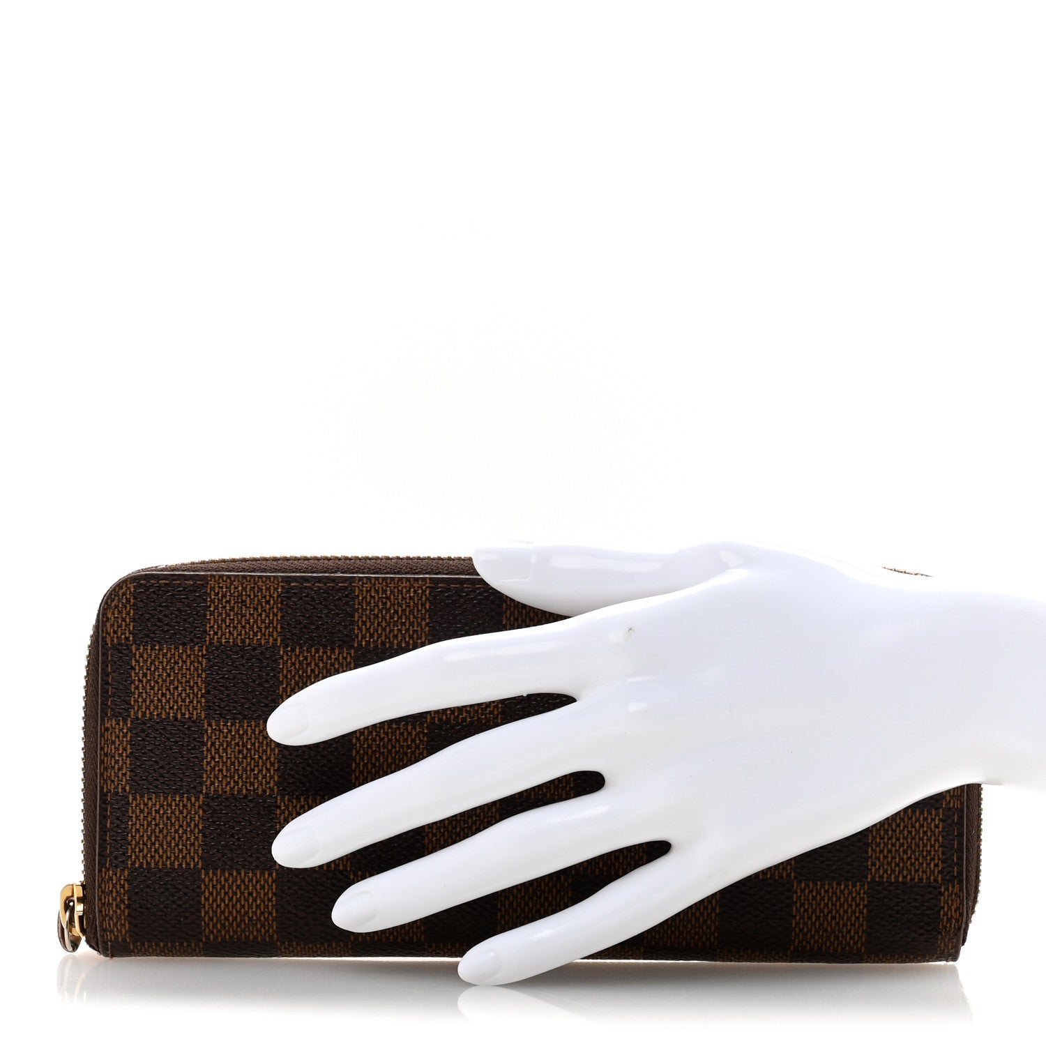 Louis Vuitton Damier Ebene Clemence Wallet Rose Ballerine 2 of 12