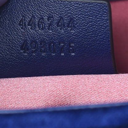 Gucci Velvet Matelasse Mini GG Marmont Shoulder Bag Cobalt Blue 7 of 12