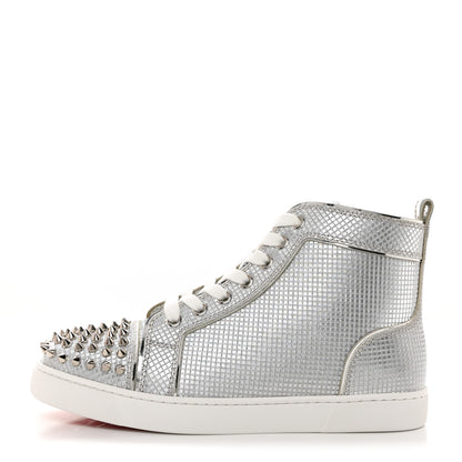 Christian Louboutin Micro 3D Specchio Spikes Womens Lou Flat Sneakers 37.5 Silver 1 of 9